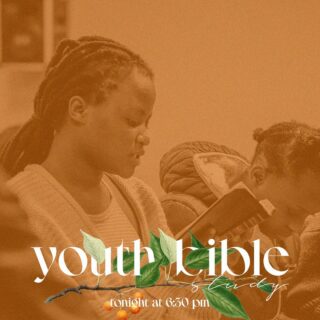 Join us for Youth Bible Study tonight at 6:30 PM. 
•
•
DM for more information and to request a ride.